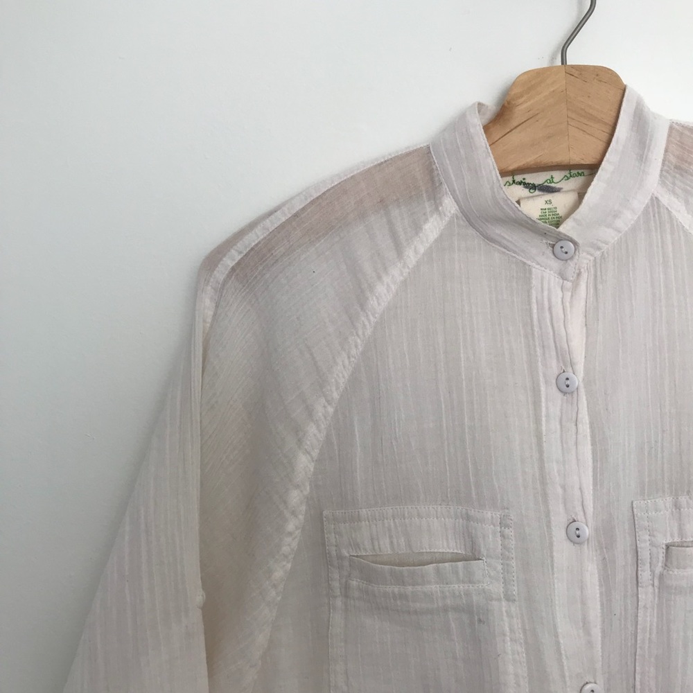 Staring at Stars Sheer Button Down